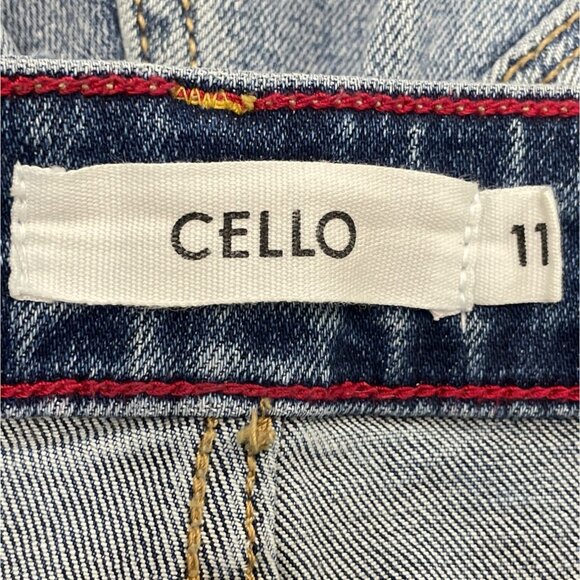 Cello Womens Distressed High-Waisted Cropped Denim Jeans With Frayed Hem Size 11 - Picture 7 of 9